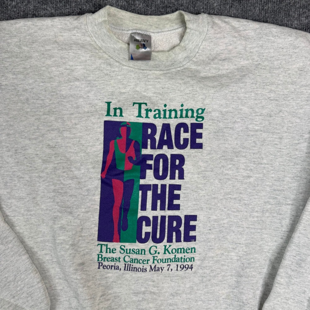 Fruit of the Loom Sweatshirt Mens XL Gray Vintage 1994 Race For The Cure USA